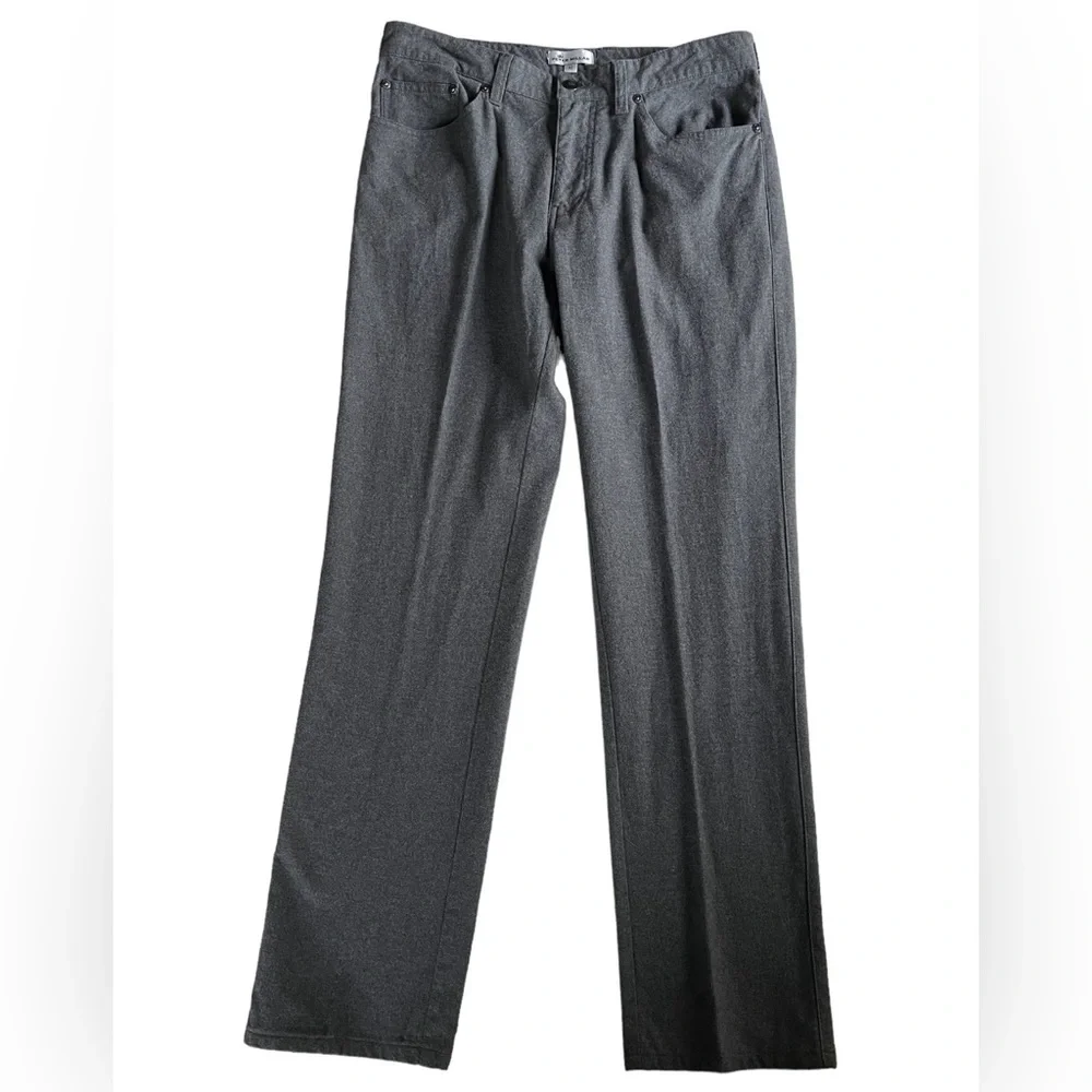 Peter Millar Mens Mountainside Flannel Five Pocket Pant Sz 32 Charcoal Grey